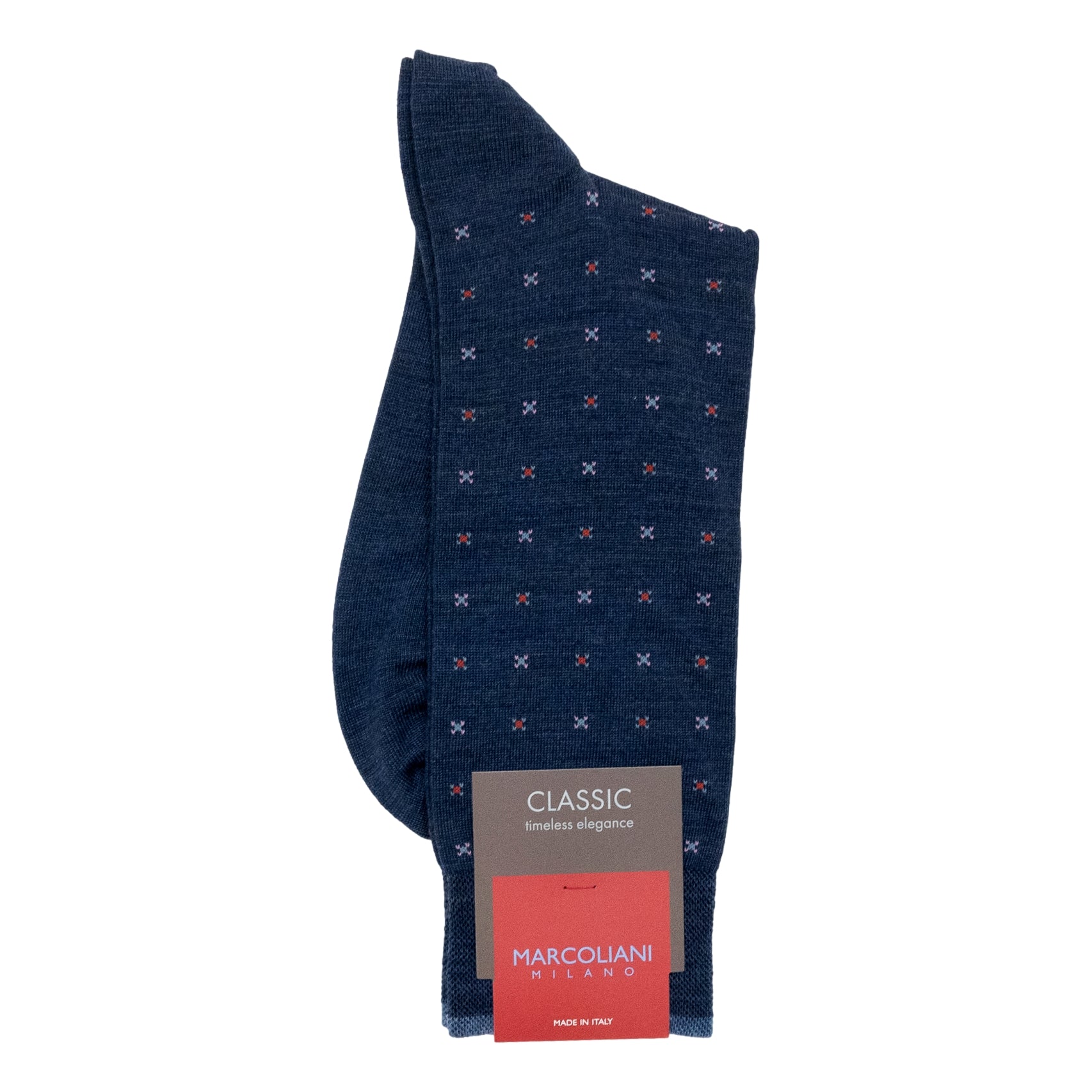 Micro Tie Merino Wool Mid-Calf Dress Sock