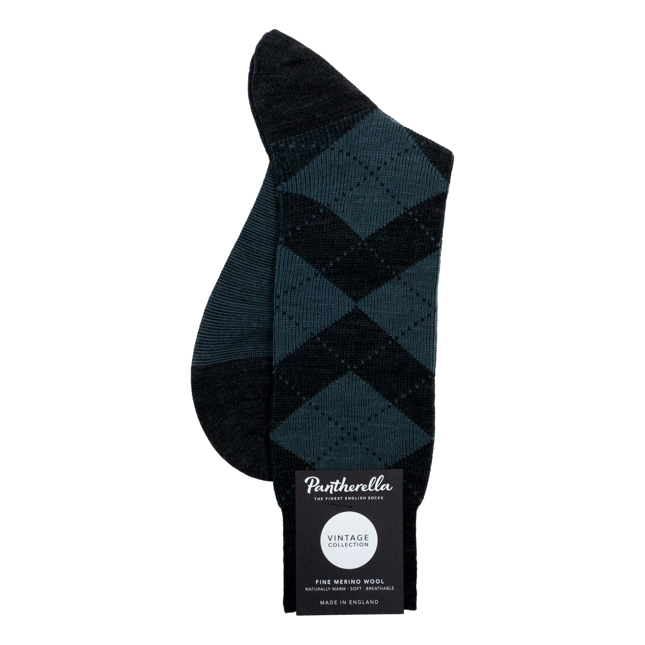 Abdale Argyle Rib Merino Wool Dress Socks