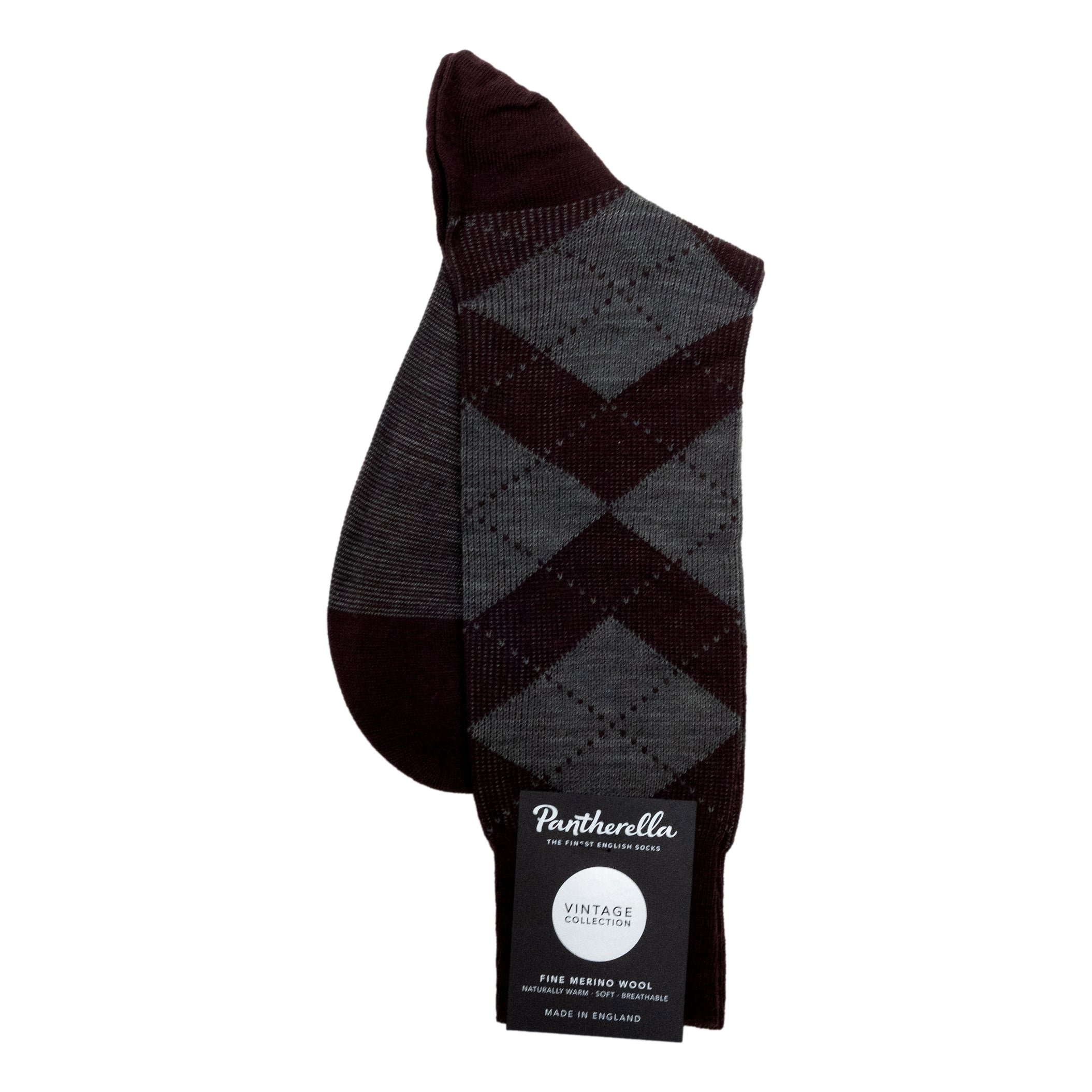 Abdale Argyle Rib Merino Wool Dress Socks