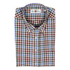 Brown, Maroon, Forest Green, and Sky Blue Check Button Down Sport Shirt
