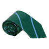 Green and Light Blue Silk Repp Stripe Tie