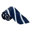 Sky Blue, White, and Navy Repp Stripe Silk Tie