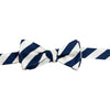 Navy and White Bar Stripe Bow Tie