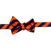 Rust and Navy Bar Stripe Bow Tie