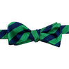 Green and Navy Bar Stripe Bow Tie