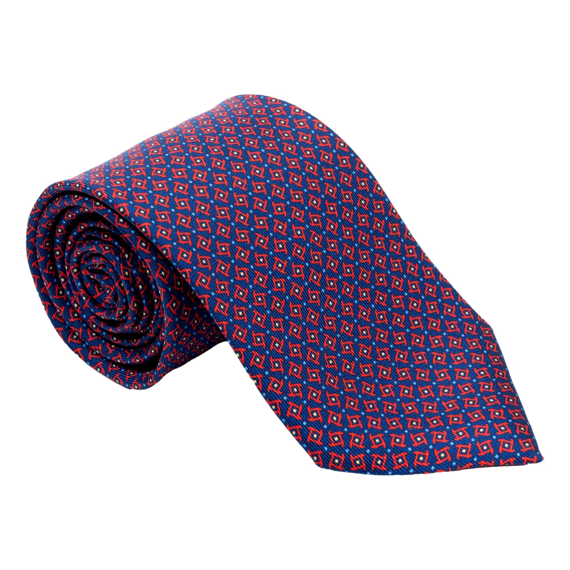 Cyclone Motif Silk Tie