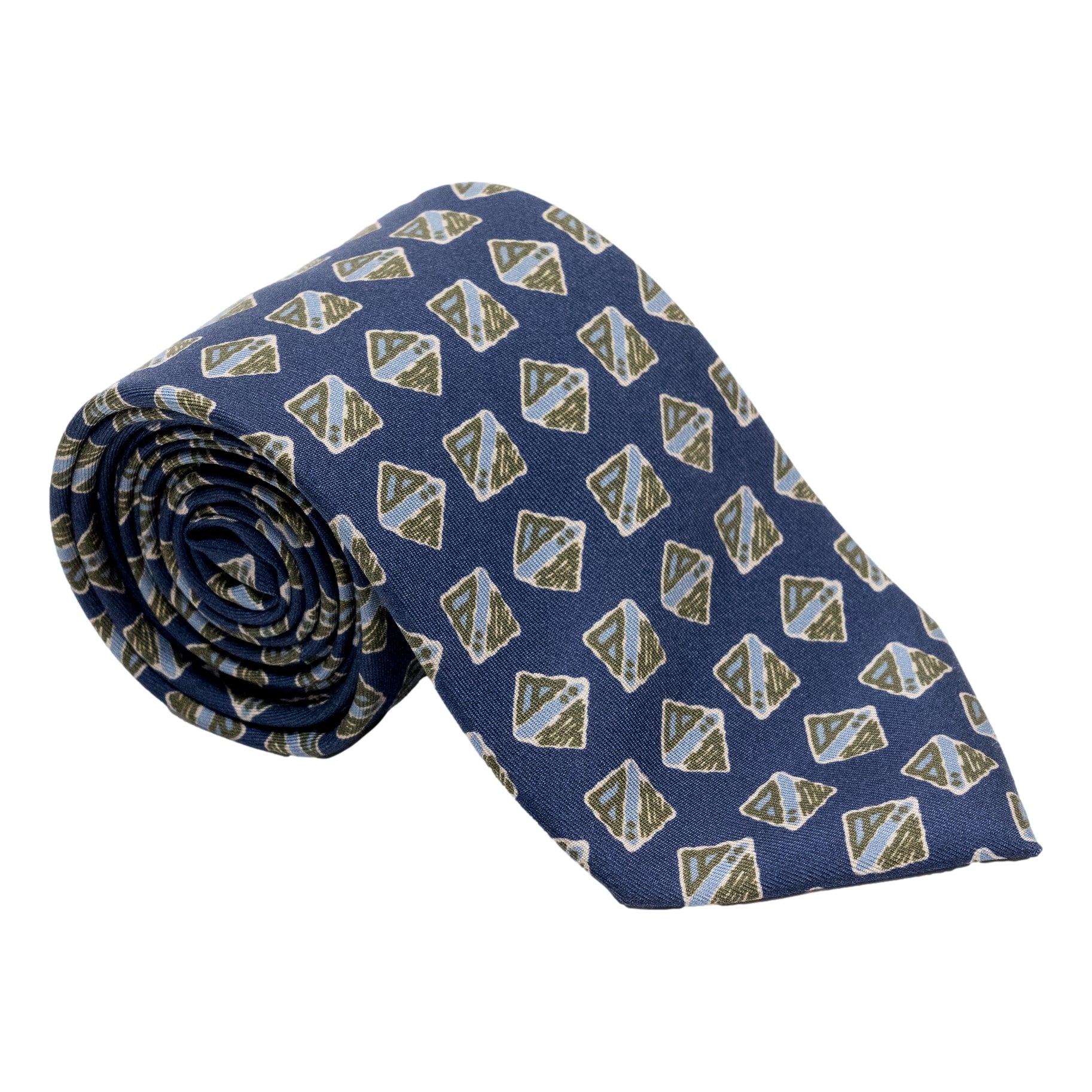 Artistic Square and Diamond Motif Silk Tie