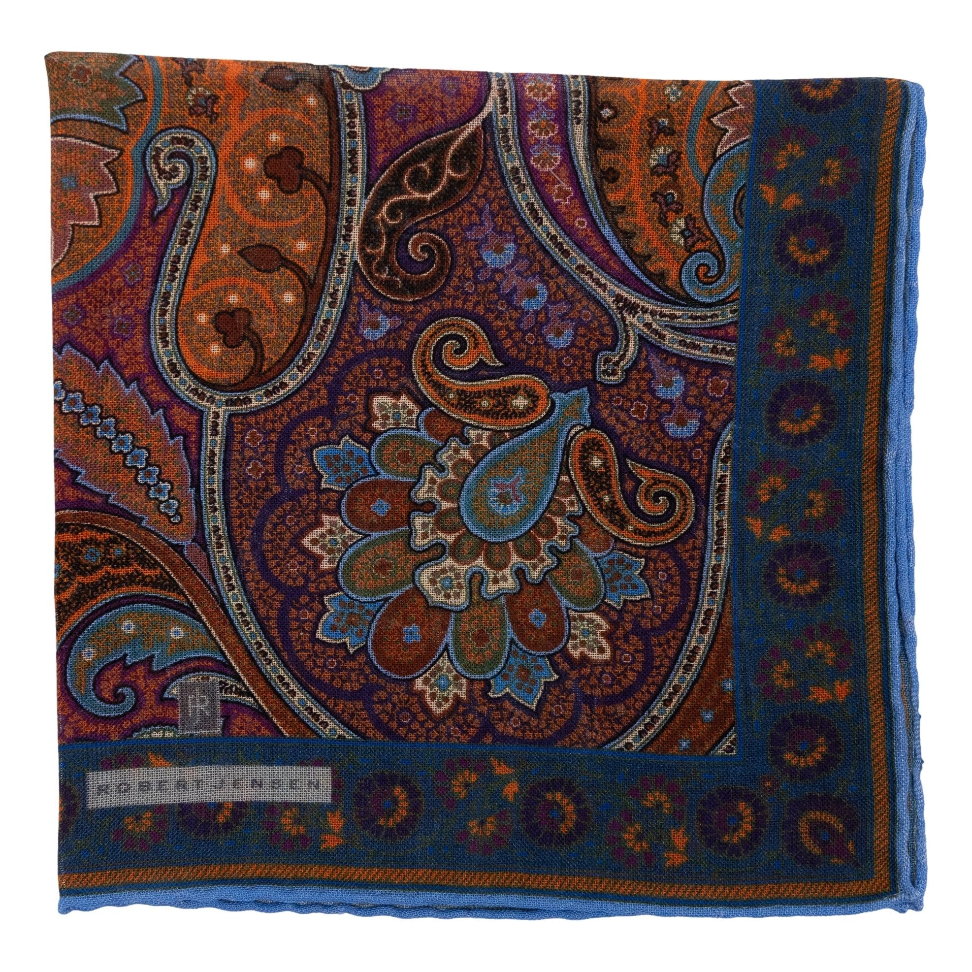 Venice Paisley Wool and Silk Pocket Square