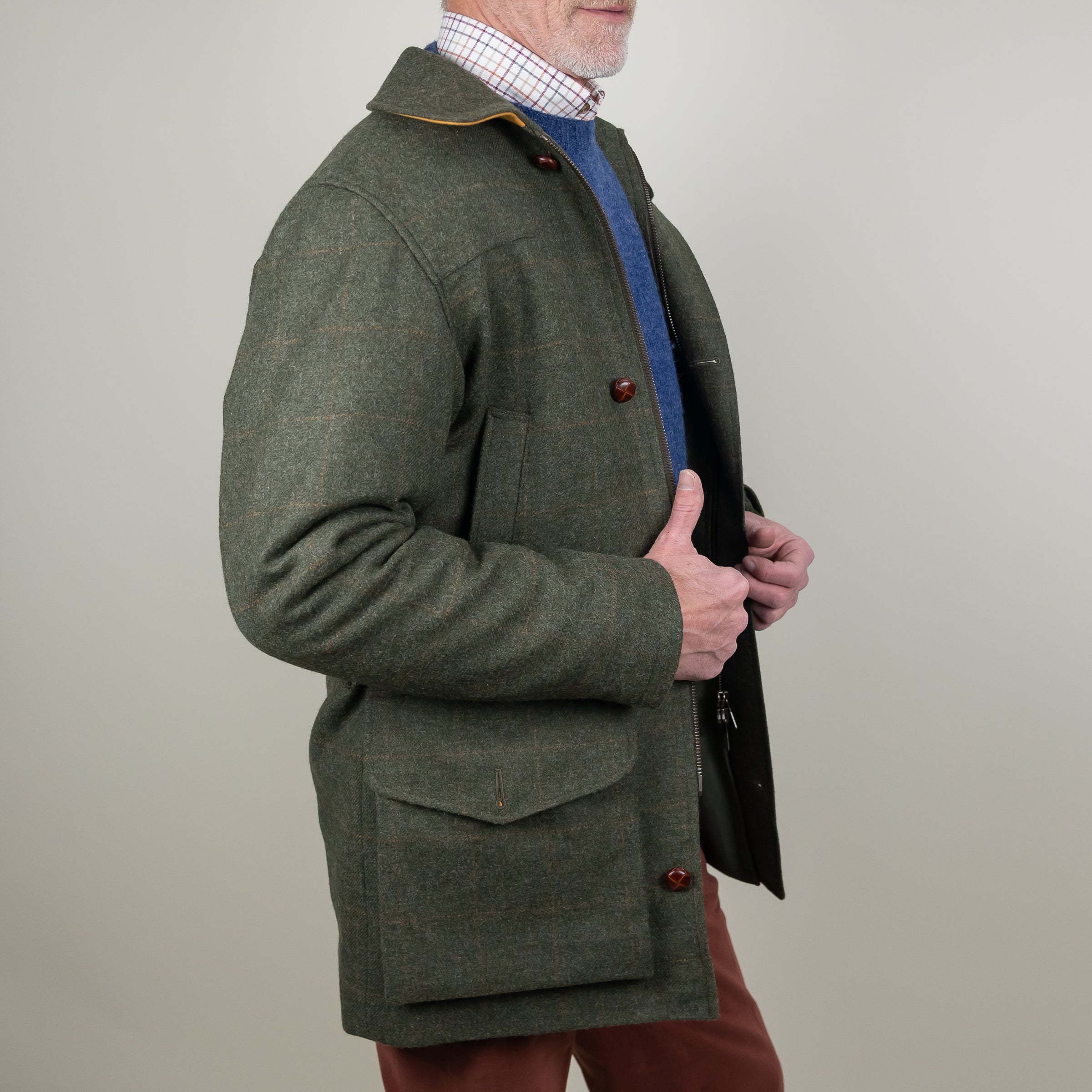 Chrysalis Chepstow Jacket in Green with Gold Windowpane – The