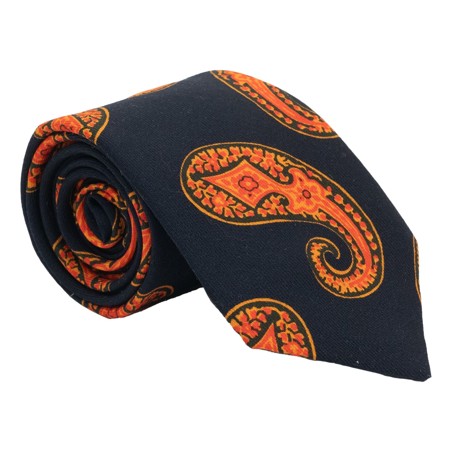 Large Paisley Print Silk Tie