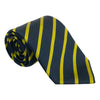Navy and Citron Repp Stripe Silk Tie