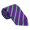 Purple and Teal Repp Stripe Silk Tie
