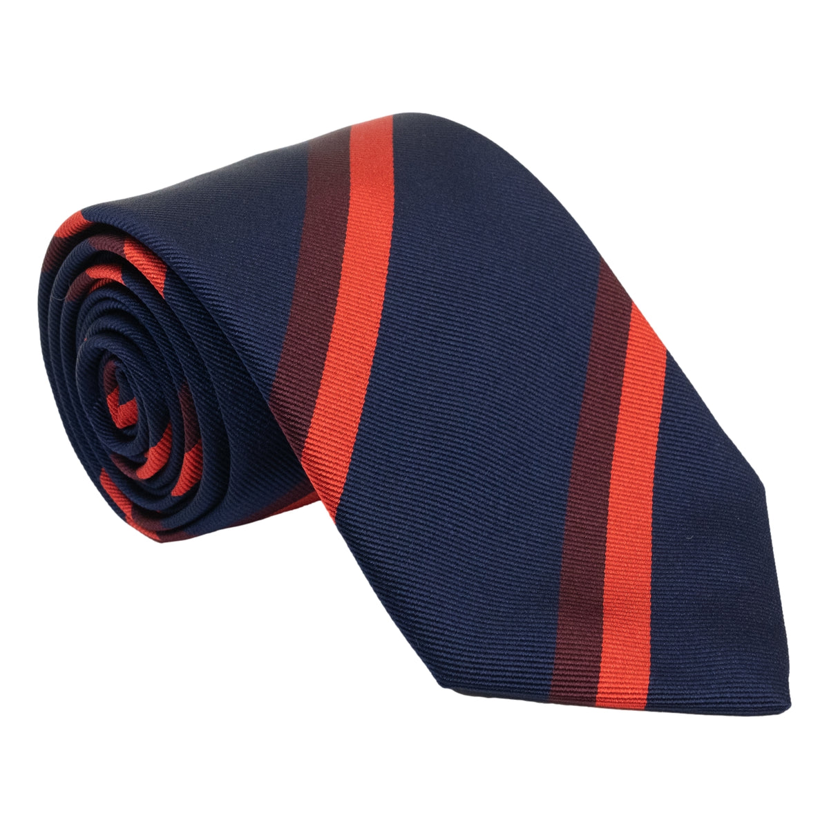 Navy with Maroon and Orange Repp Stripe Silk Tie | Finest Men's Ties ...