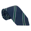 Navy with Hunter and Silver Repp Stripe Silk Tie