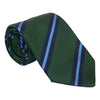 Green with Navy and Sky Blue Repp Stripe Silk Tie