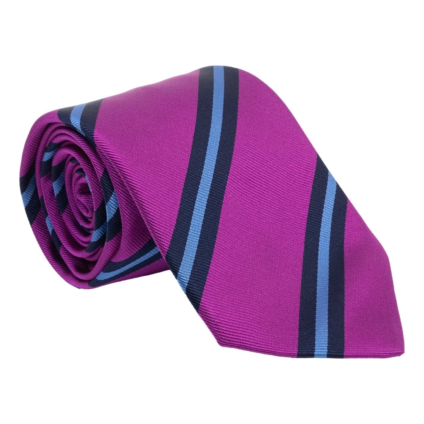 Light Blue Striped Silk Necktie