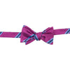 Magenta with Navy and Light Blue Repp Stripe Silk Bow Tie