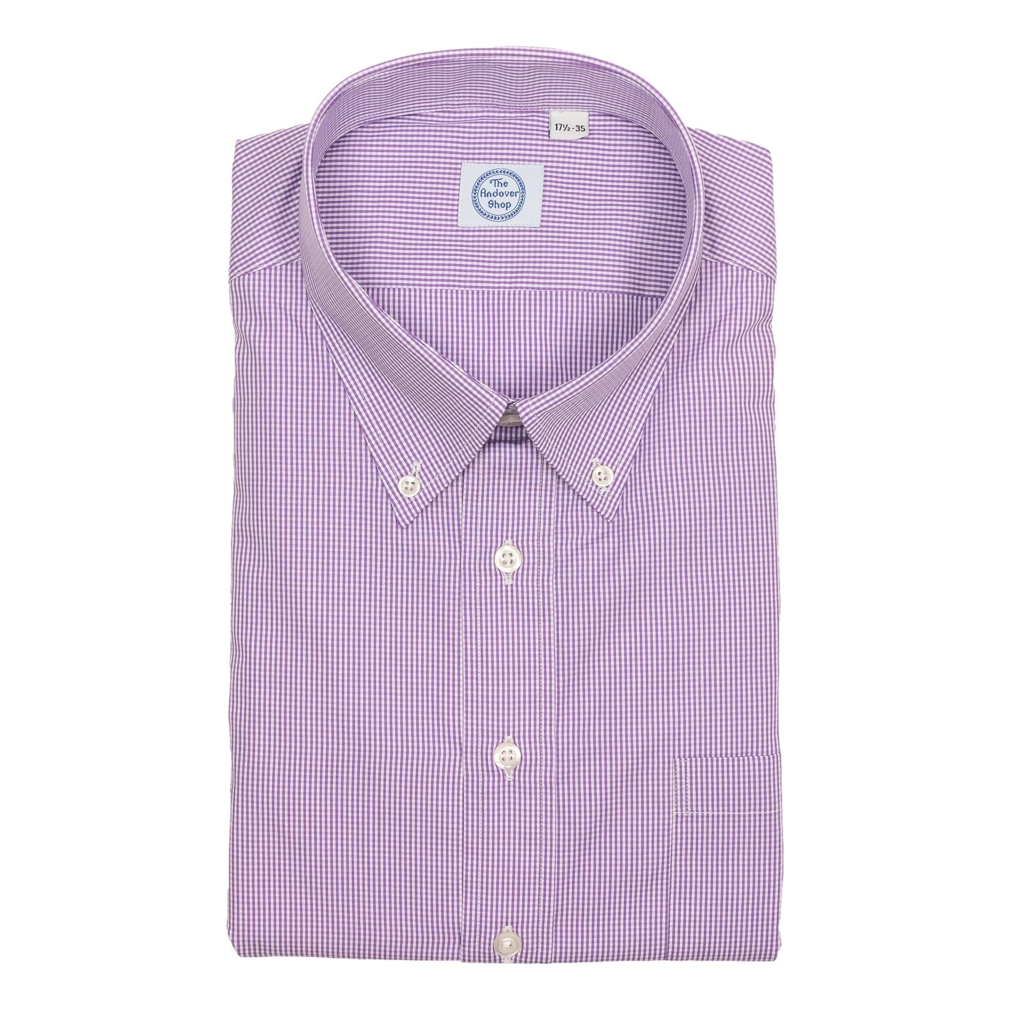 Purple Micro Gingham Button Down Dress Shirt – The Andover Shop Purple Micro Gingham Button Down Dress Shirt – The Andover Shop