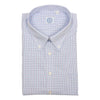 Blue and Dark Cranberry Tattersall Button Down Dress Shirt