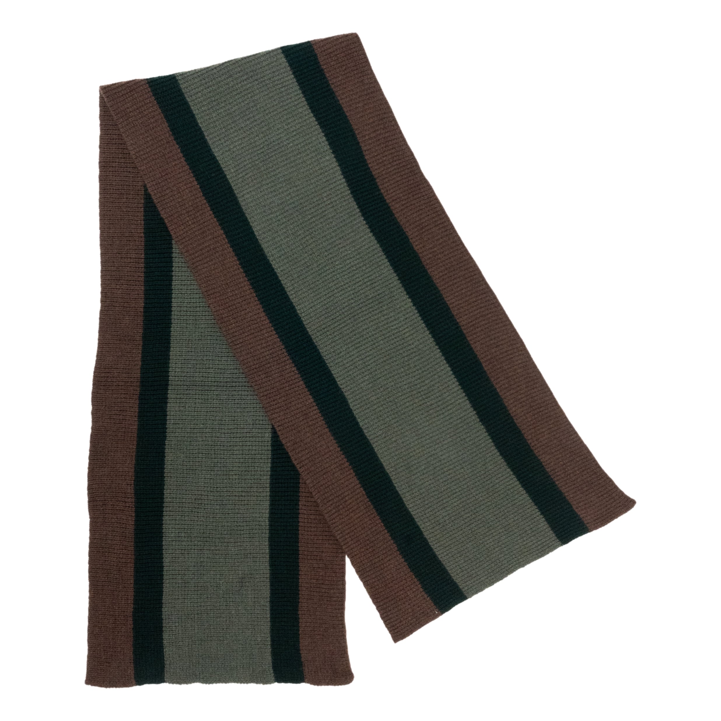 Vertical Striped Wool Knitted Scarf