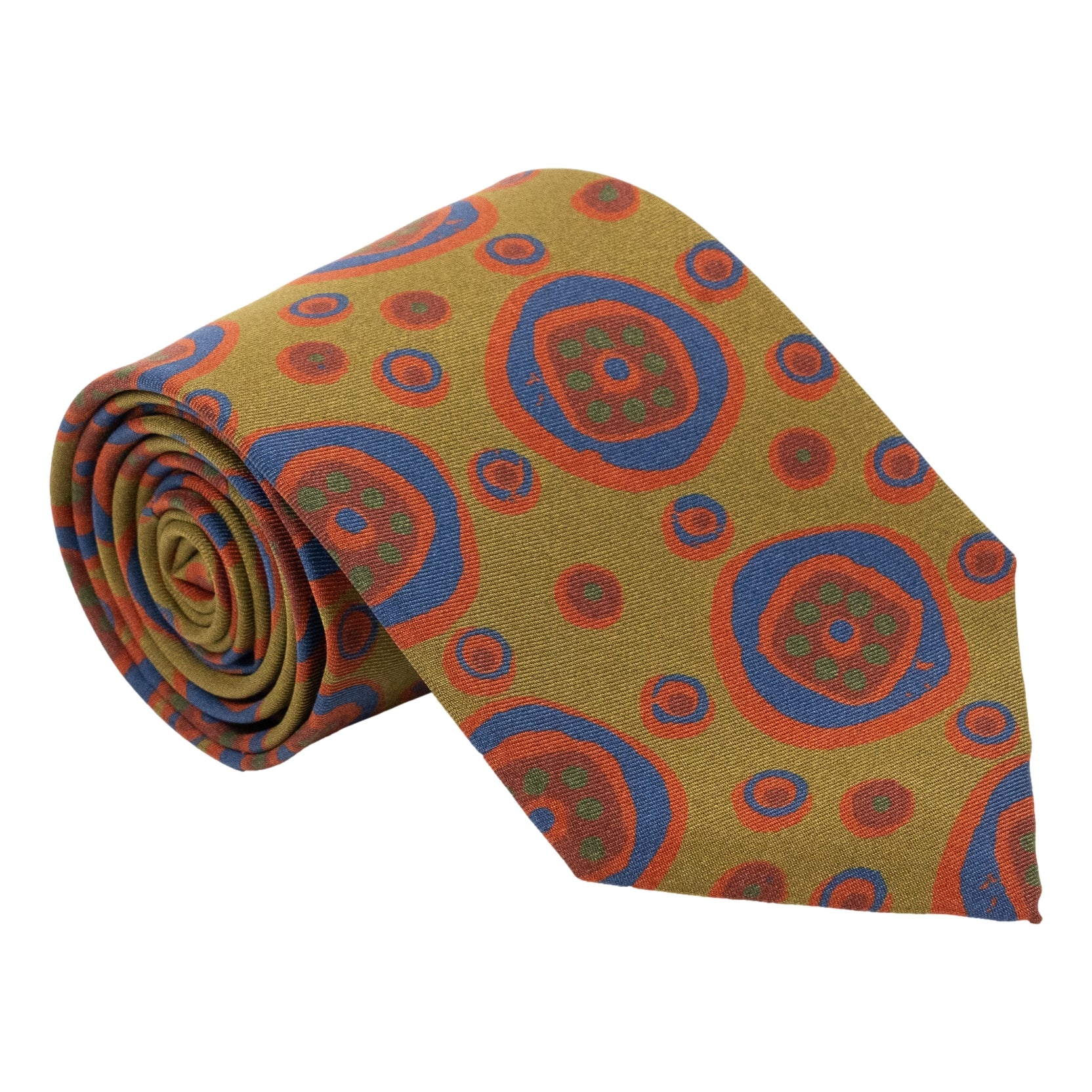 Abstract Circle Print Silk Tie