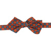 Abstract Grid Print Silk Pointed End Bow Tie