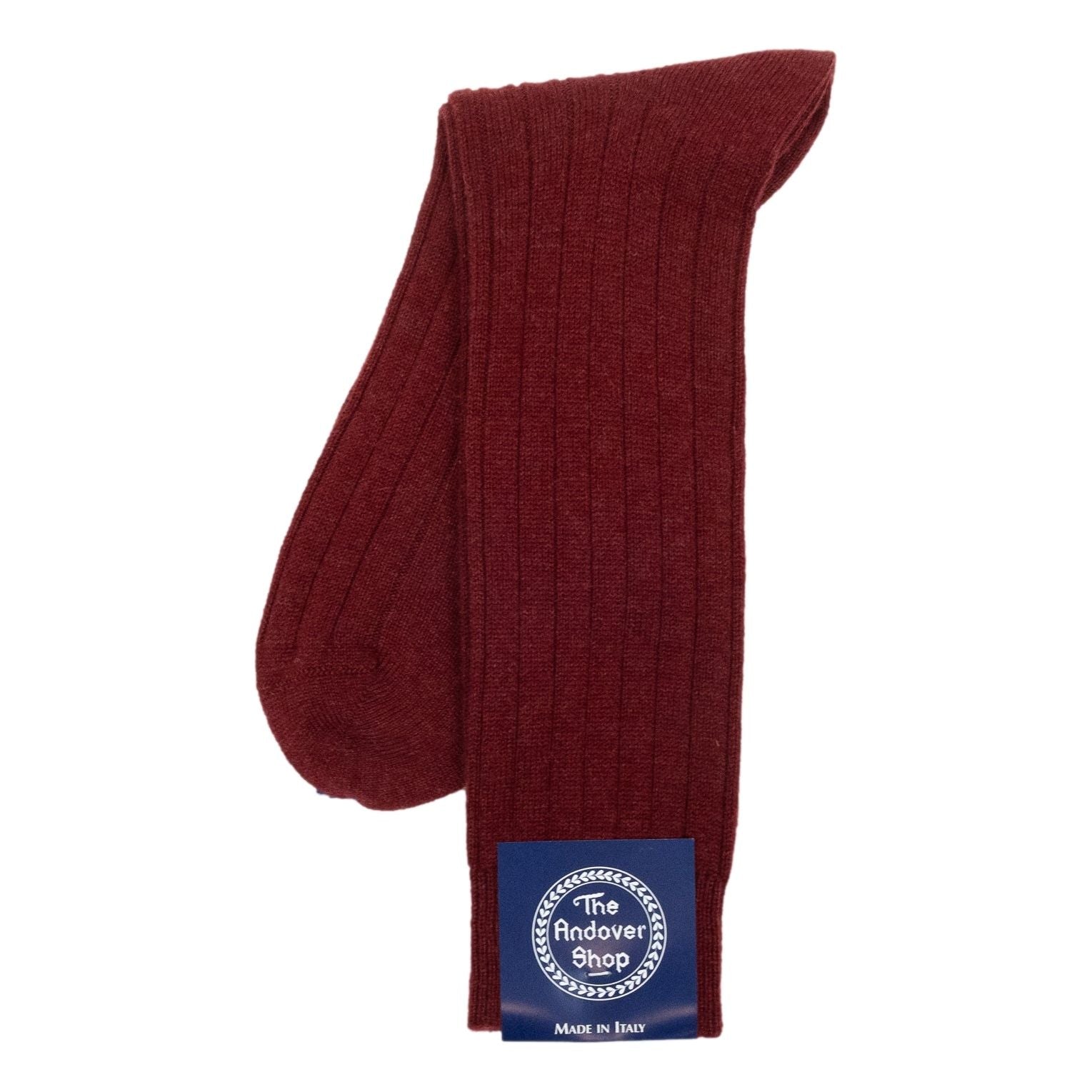Mid-Calf Pure Cashmere Ribbed Dress Sock