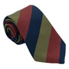 Navy, Olive, and Maroon Stripe Irish Poplin Tie