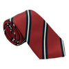 Red with Navy and White Striped Irish Poplin Tie