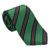 Green Ground with Cranberry and Navy Striped Irish Poplin Tie