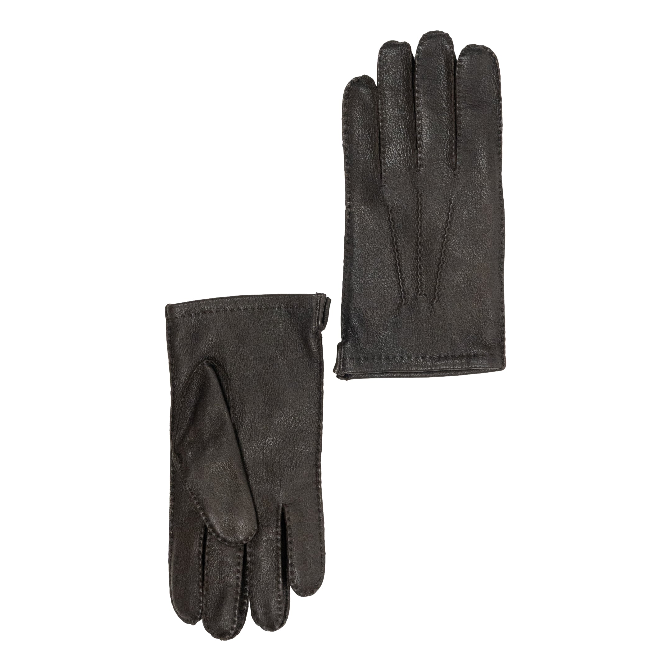 Men's Handsewn Deerskin Gloves with Cashmere Lining and Side Vent