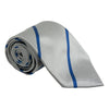 Silver and Blue Silk Repp Stripe Tie
