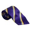 Purple with Yellow and Silver Repp Stripe Tie