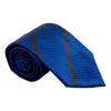 Blue and Brown Silk Repp Stripe Tie