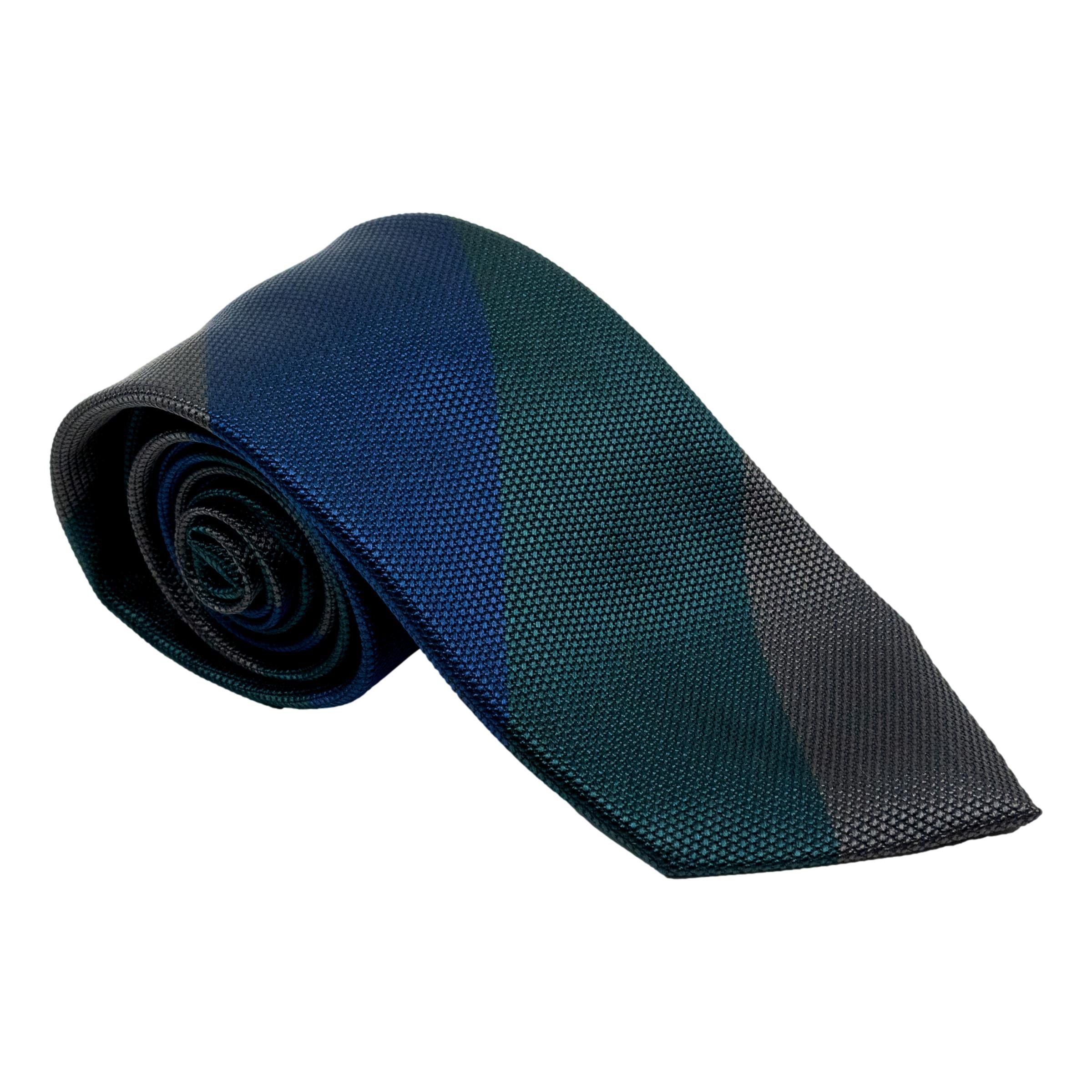 Woven Block Stripe Silk Tie