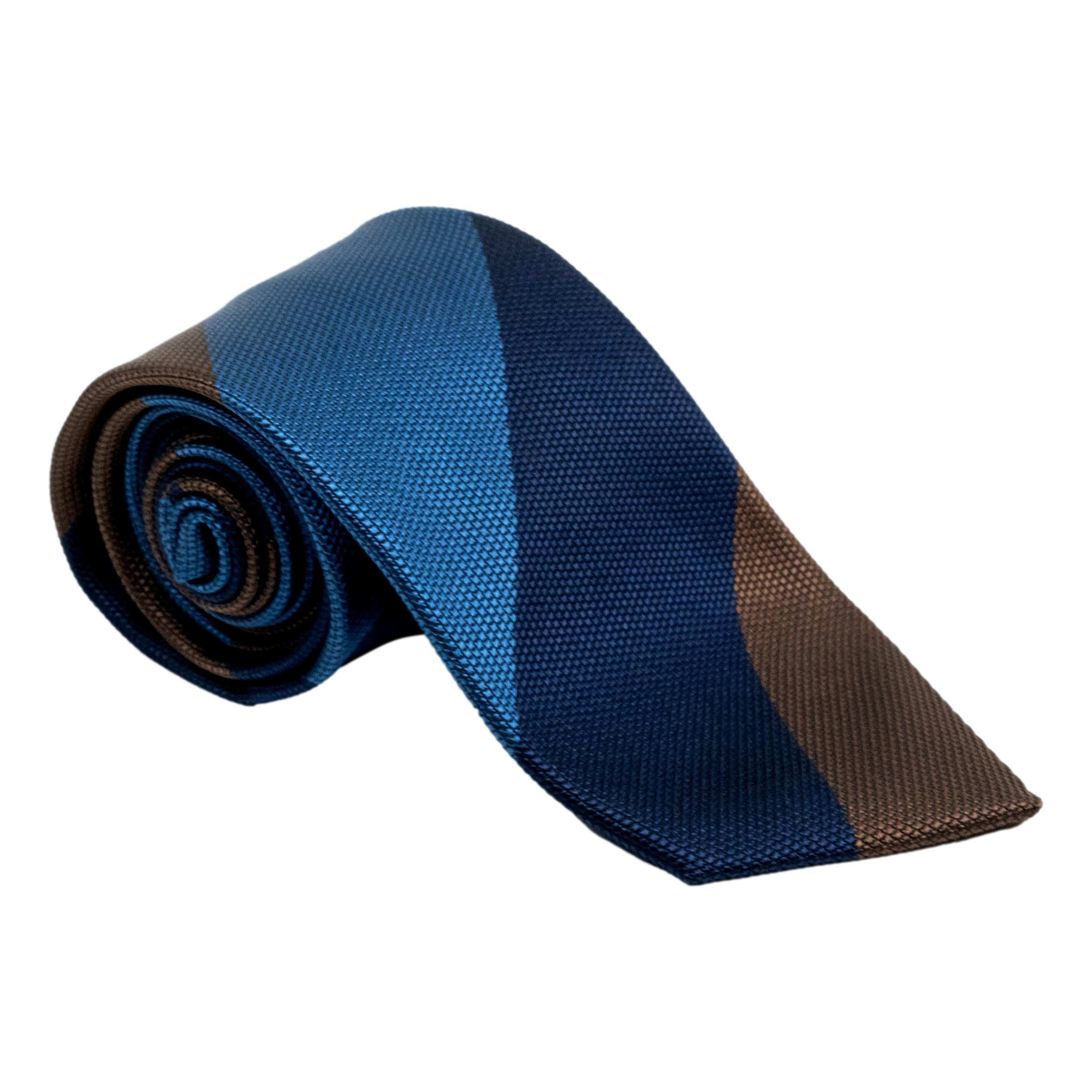 Woven Block Stripe Silk Tie
