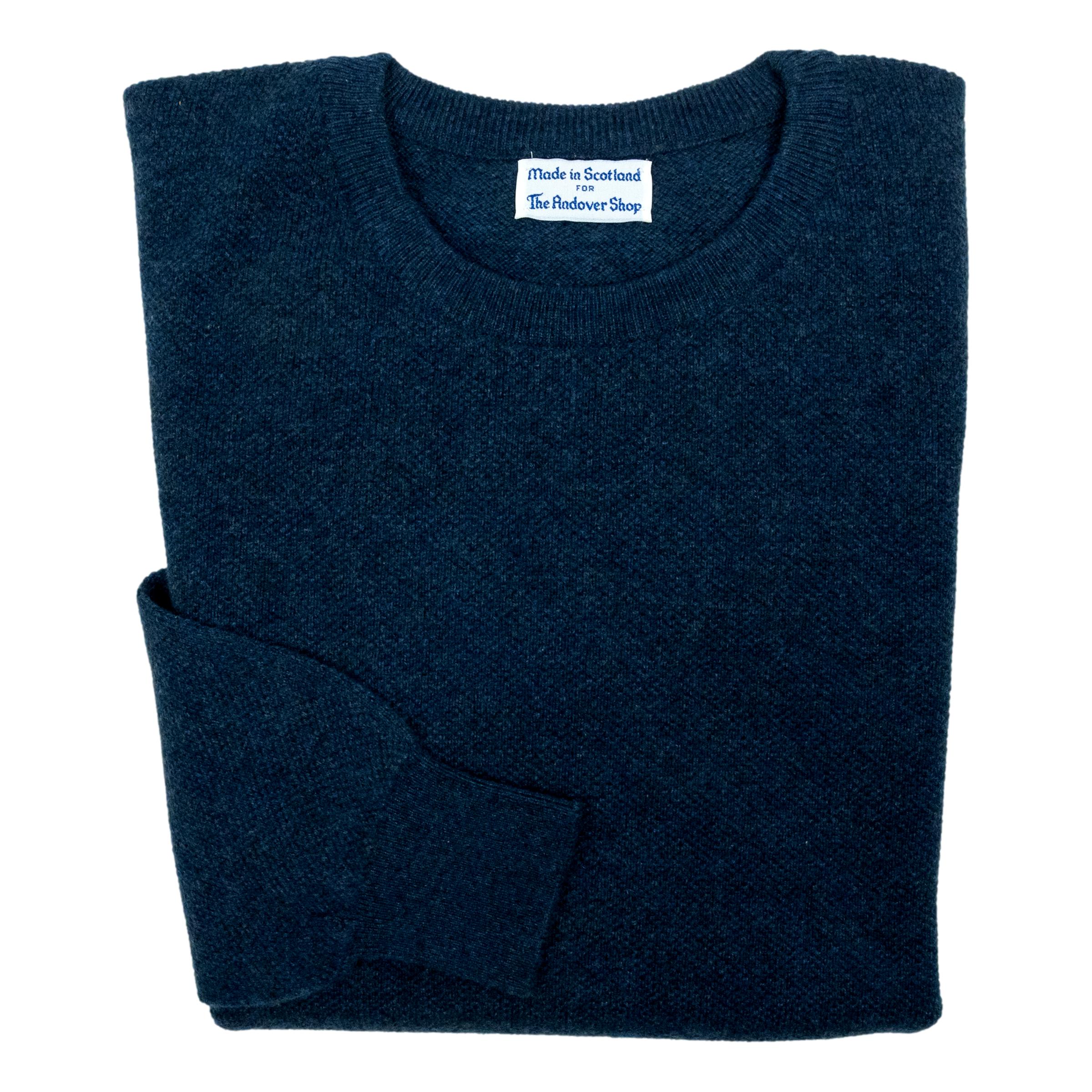 Pure Cashmere Waffle Knit Crew Neck Sweater