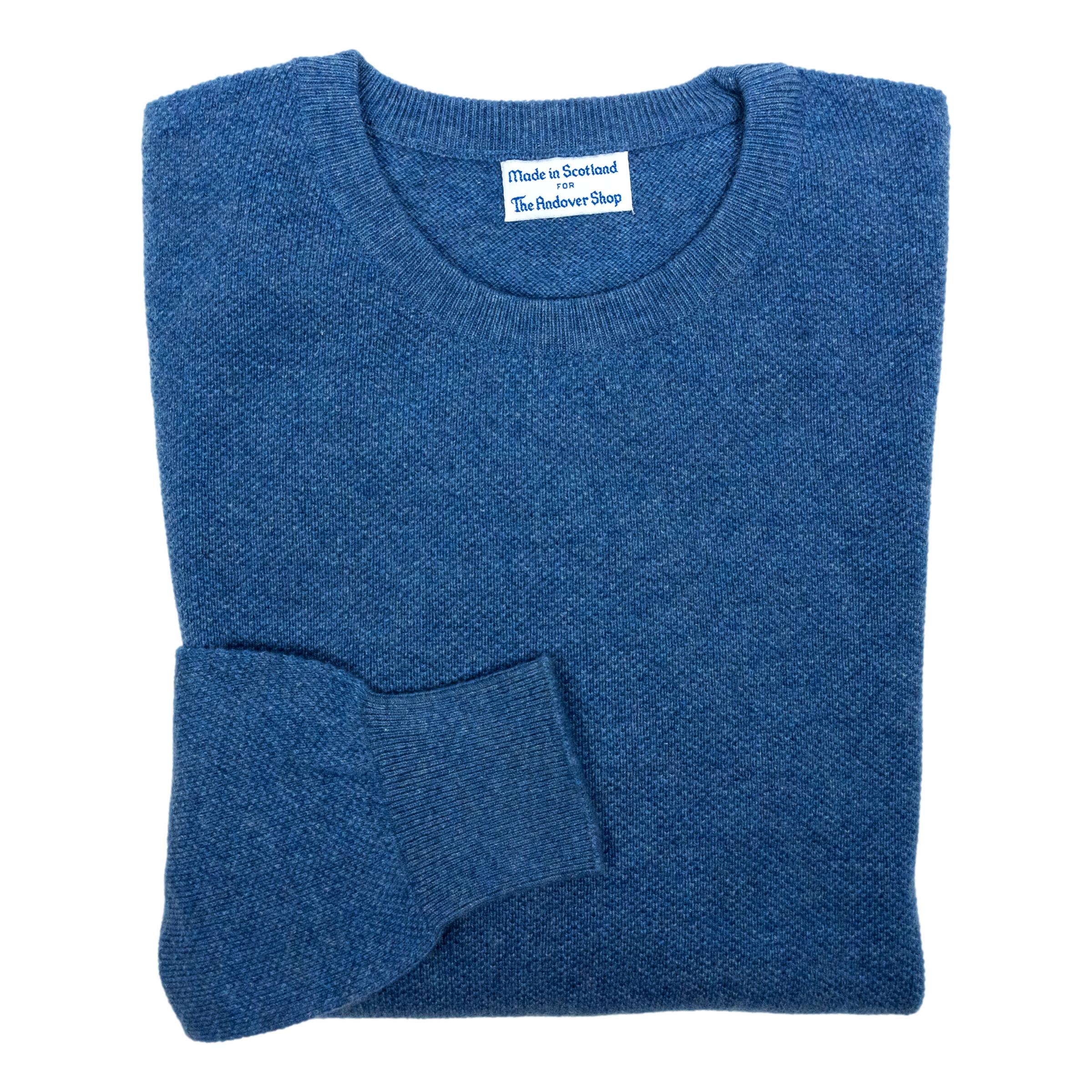 Pure Cashmere Waffle Knit Crew Neck Sweater