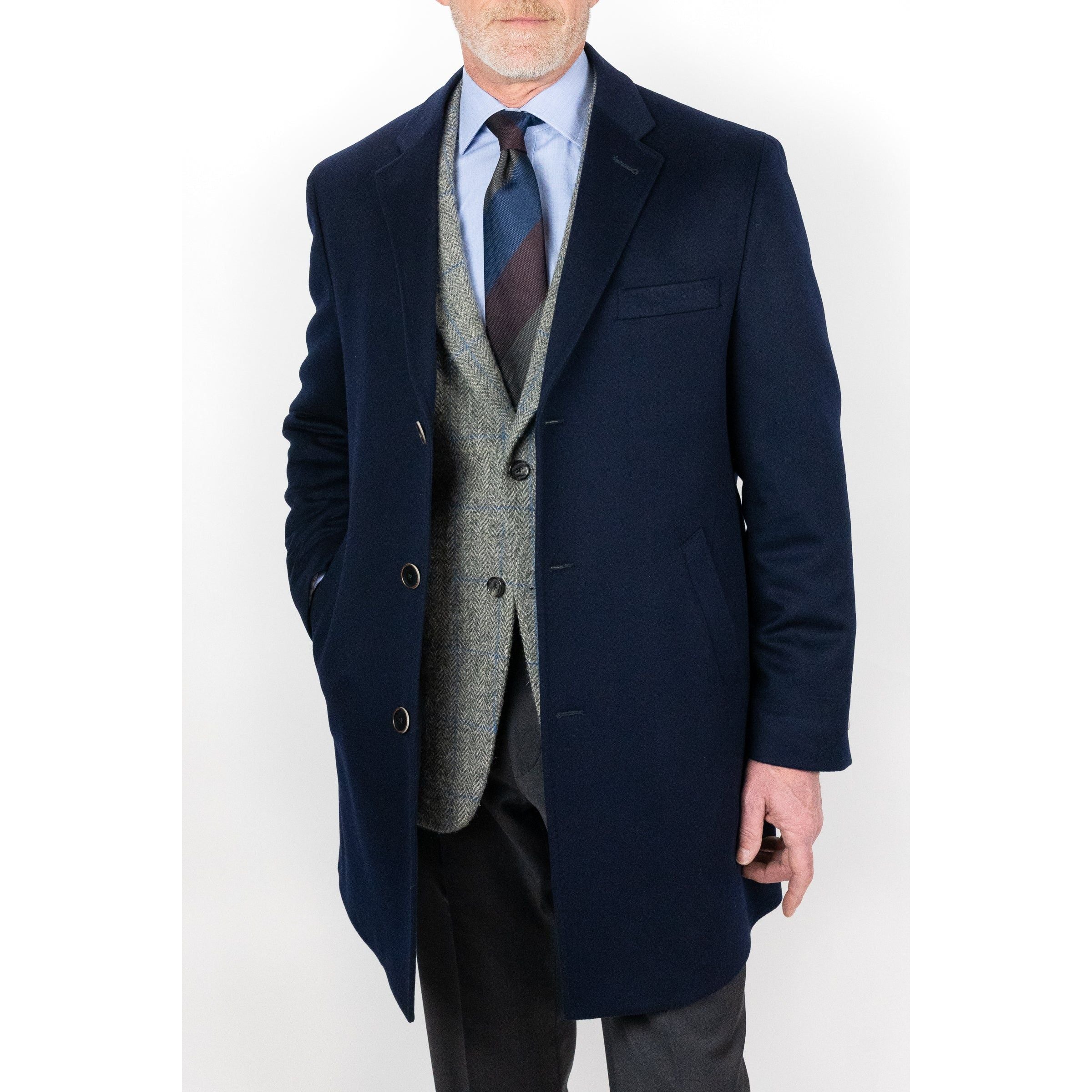 Navy Wool Top Coat – The Andover Shop