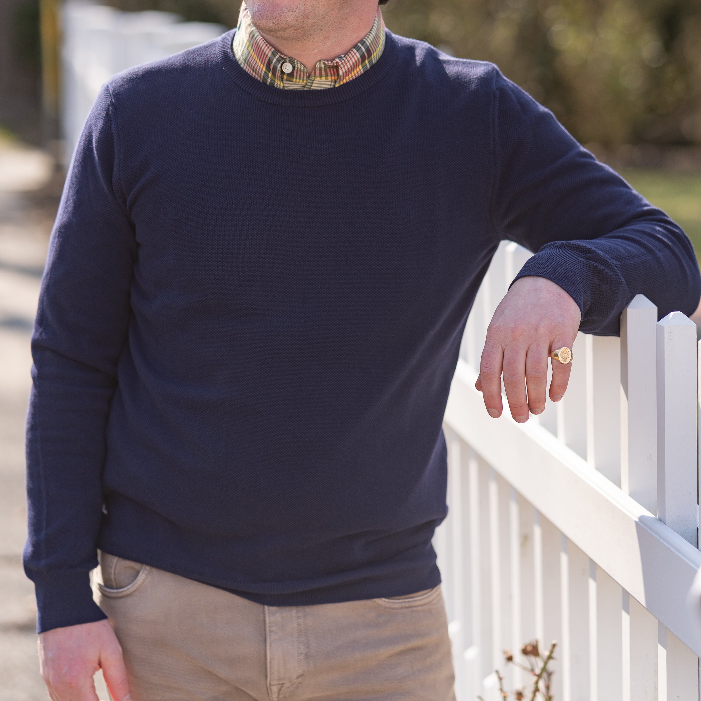 Cliff Pique Knit Crew Neck Sweater – The Andover Shop