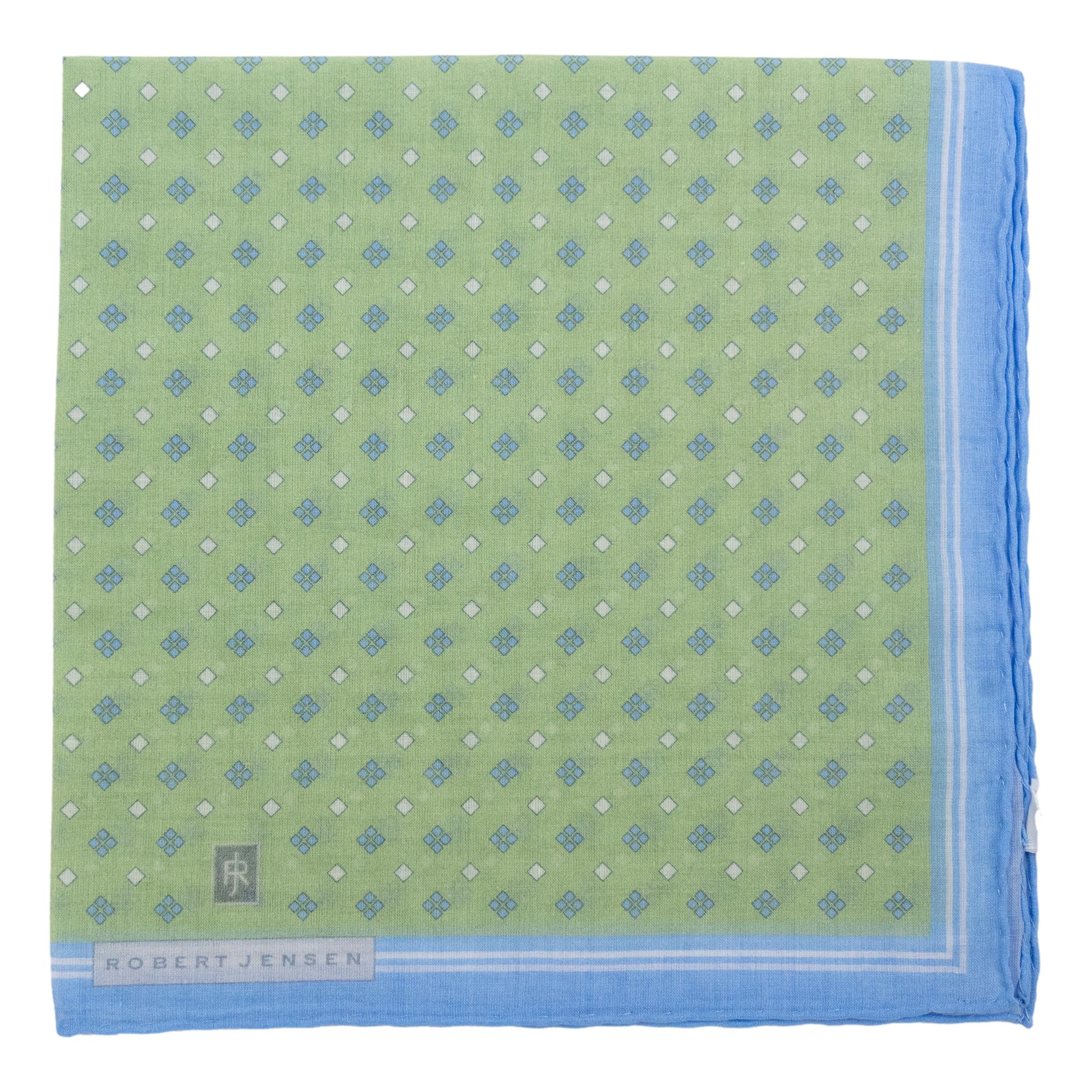 Stripe Border with Diamond Pattern Cotton Pocket Square