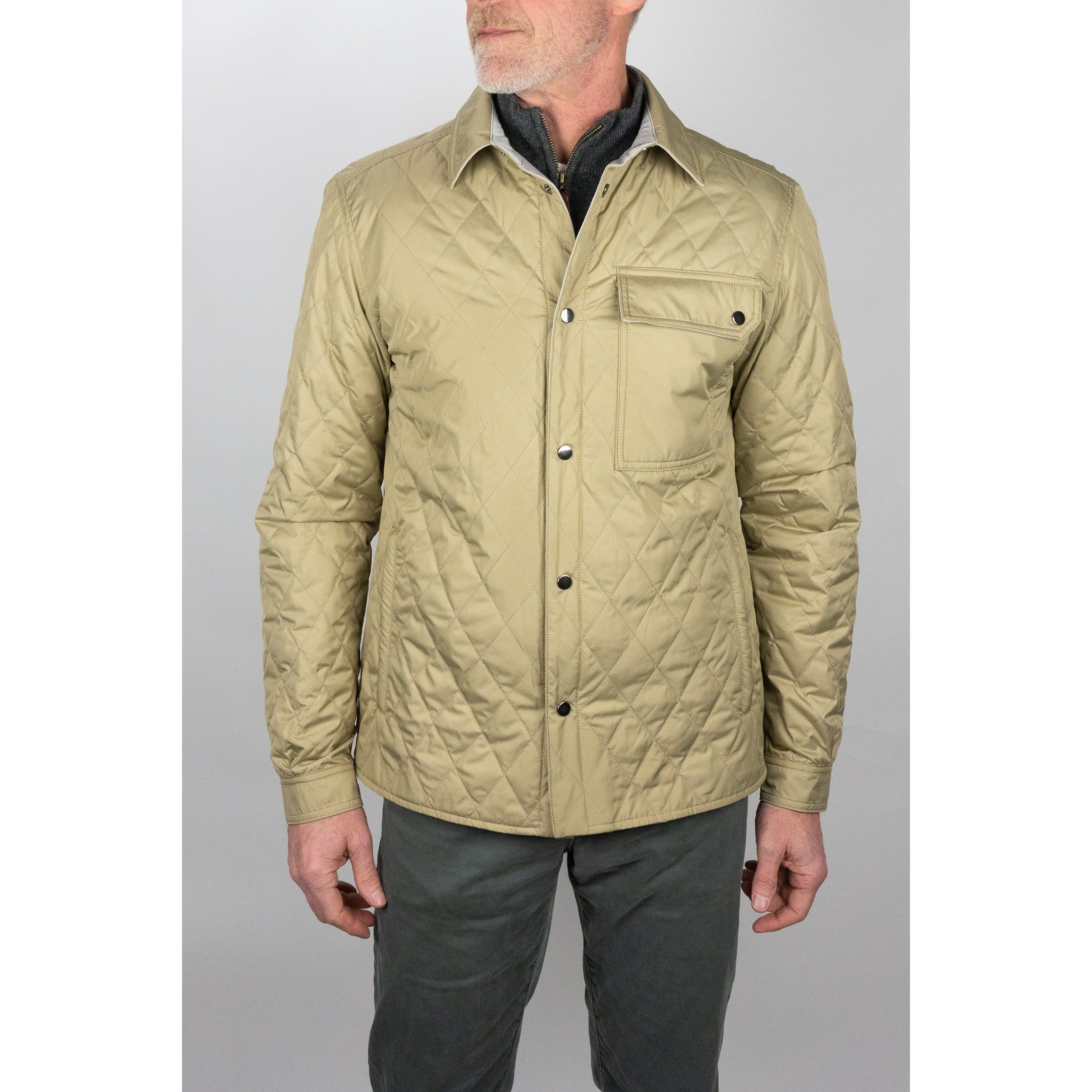 SandDiamondQuiltedShirtJacket.