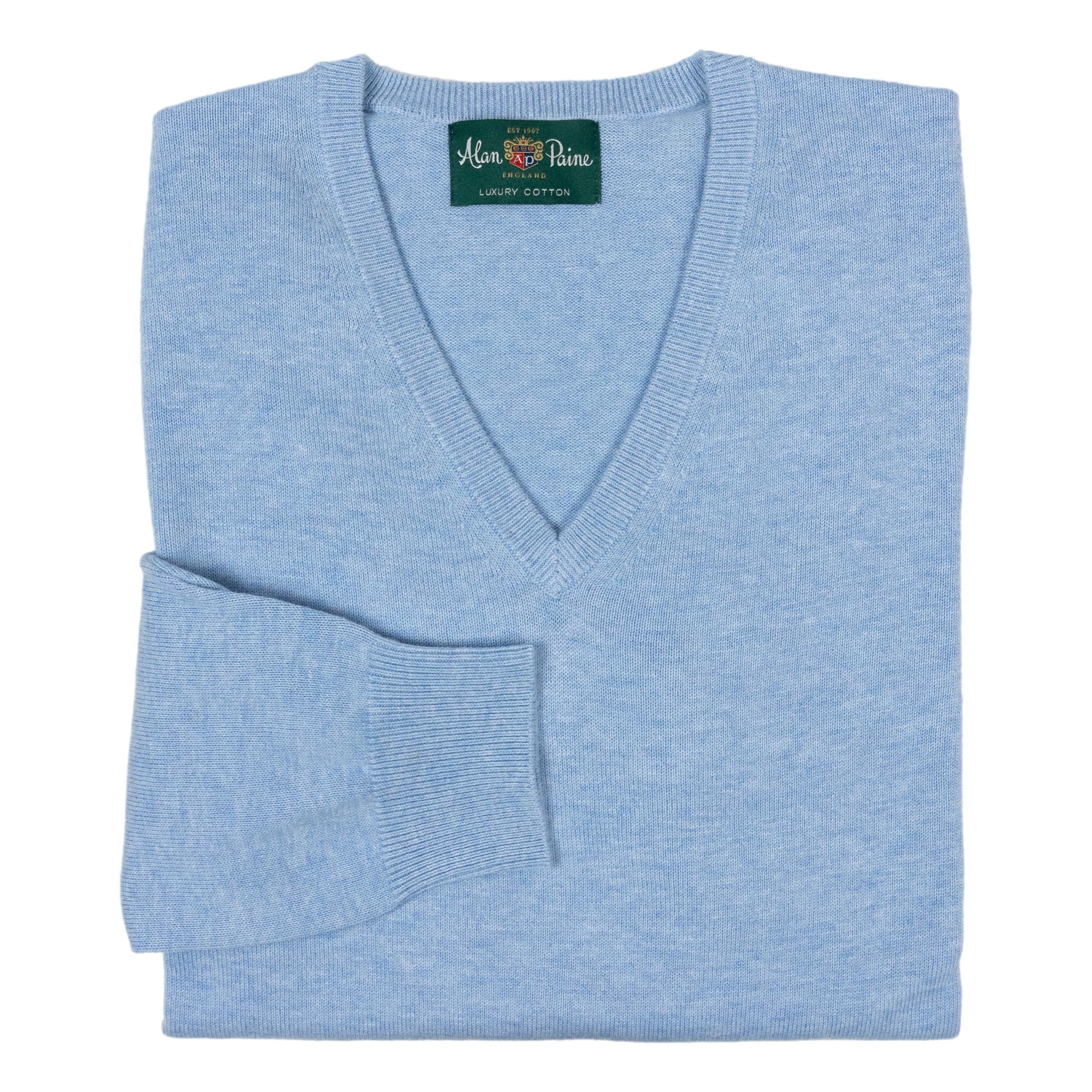 Rothwell Cotton and Cashmere V-Neck Sweater