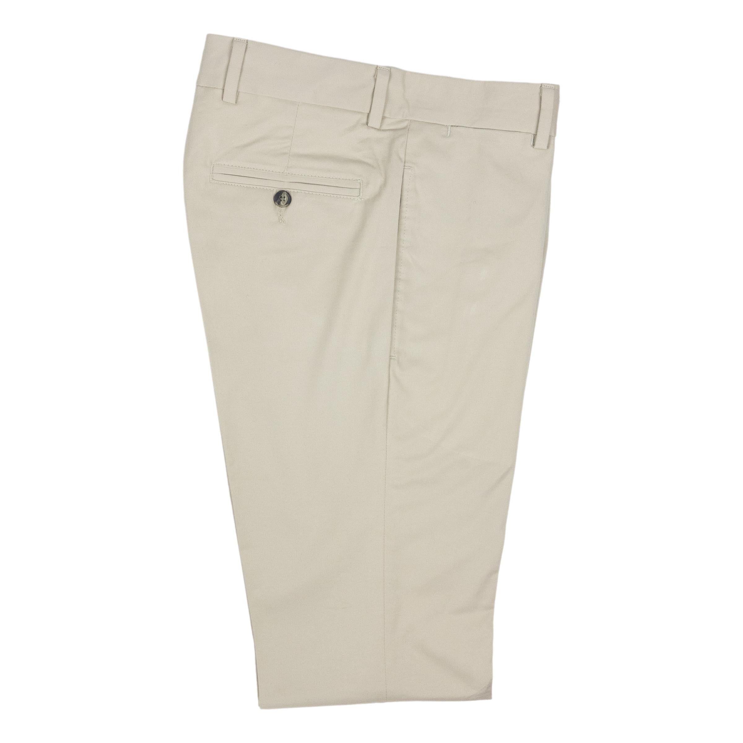 Cotton Khaki Twill Plain Front Trouser