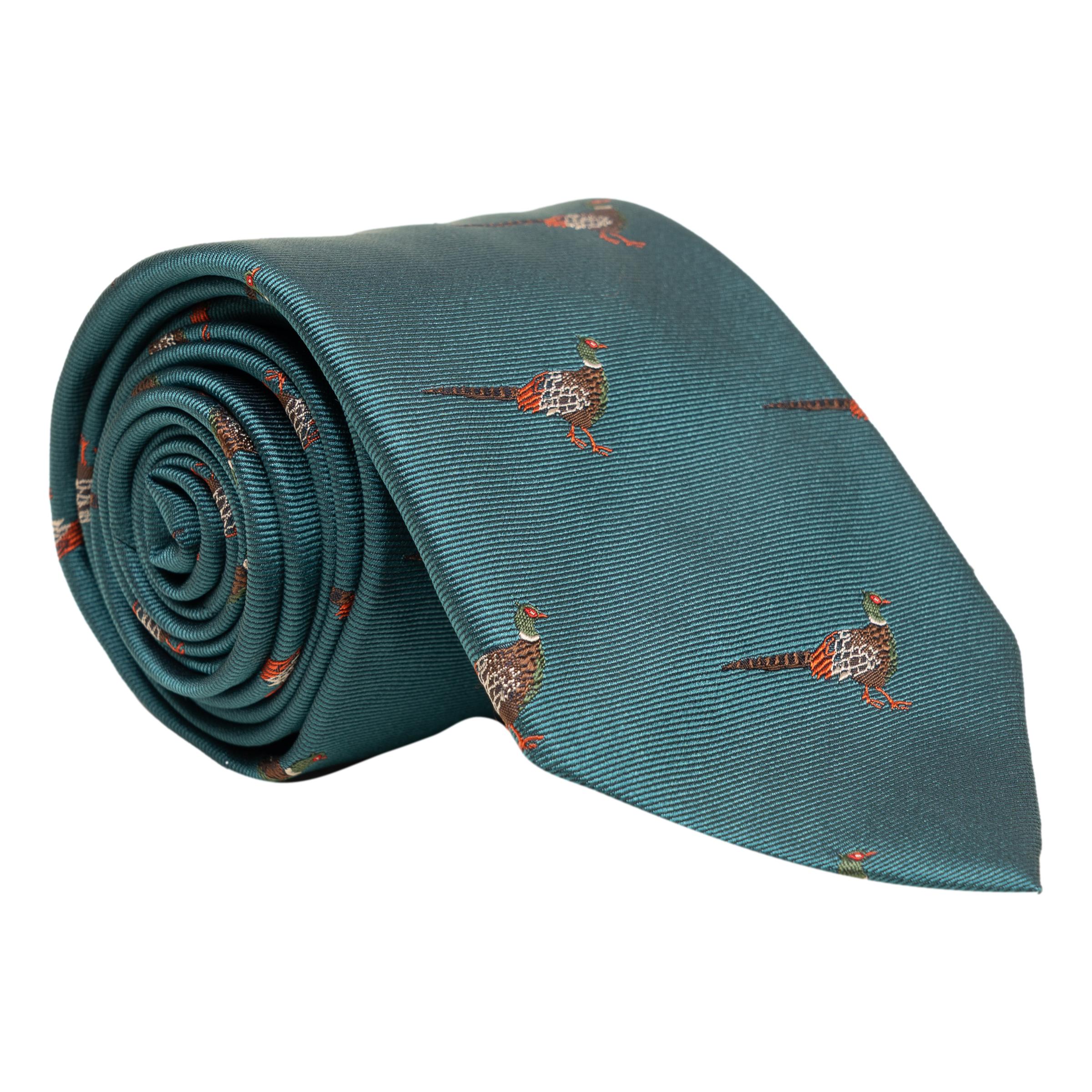 Pheasant Woven Silk Tie – The Andover Shop