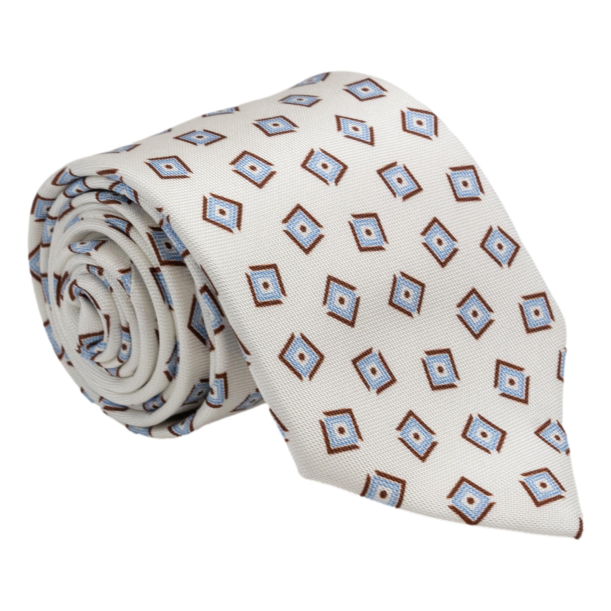 Abstract Square Motif Silk Tie