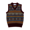 100% Wool Fairisle V-Neck Sweater Vest