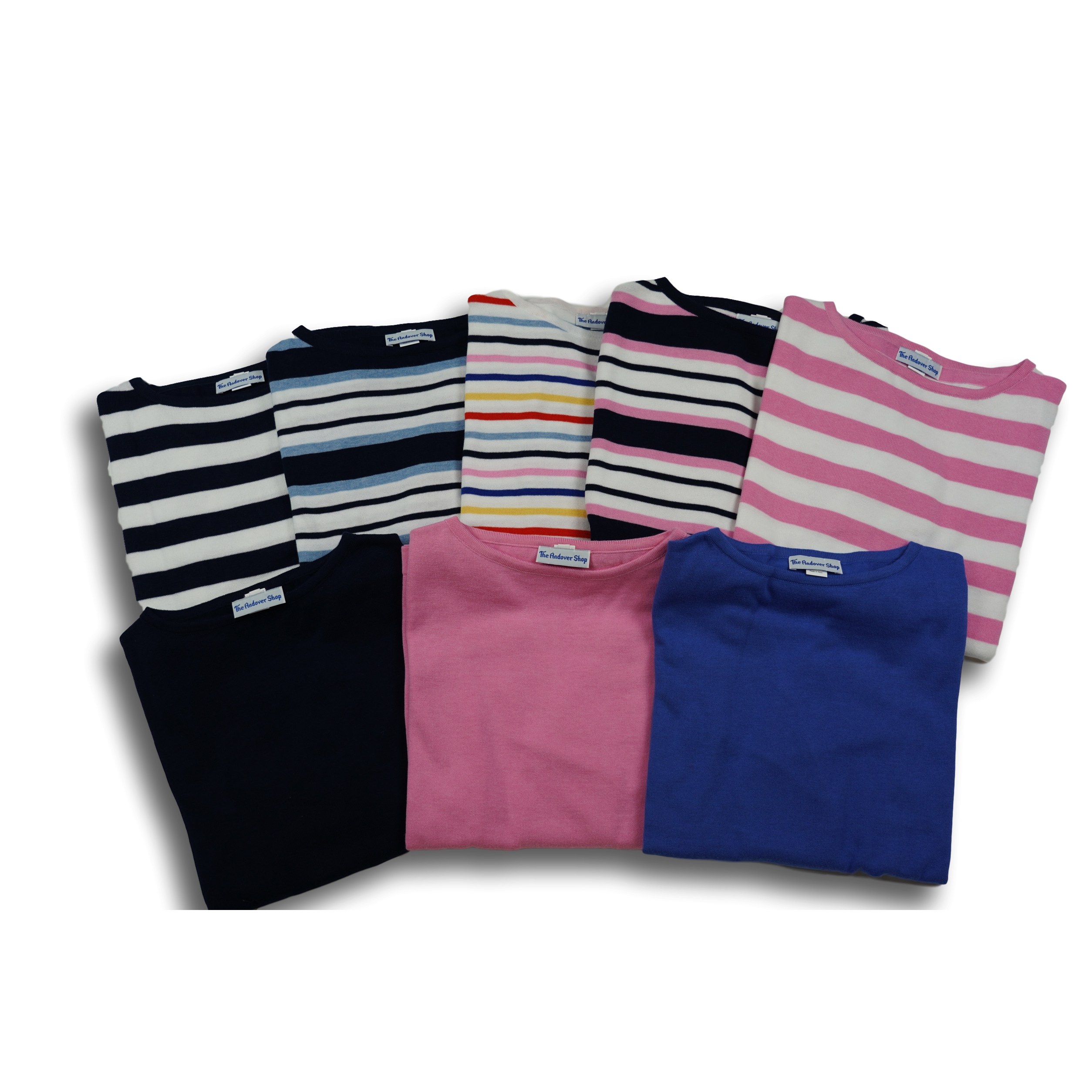Boatneck 7 Color Stripe Sweater