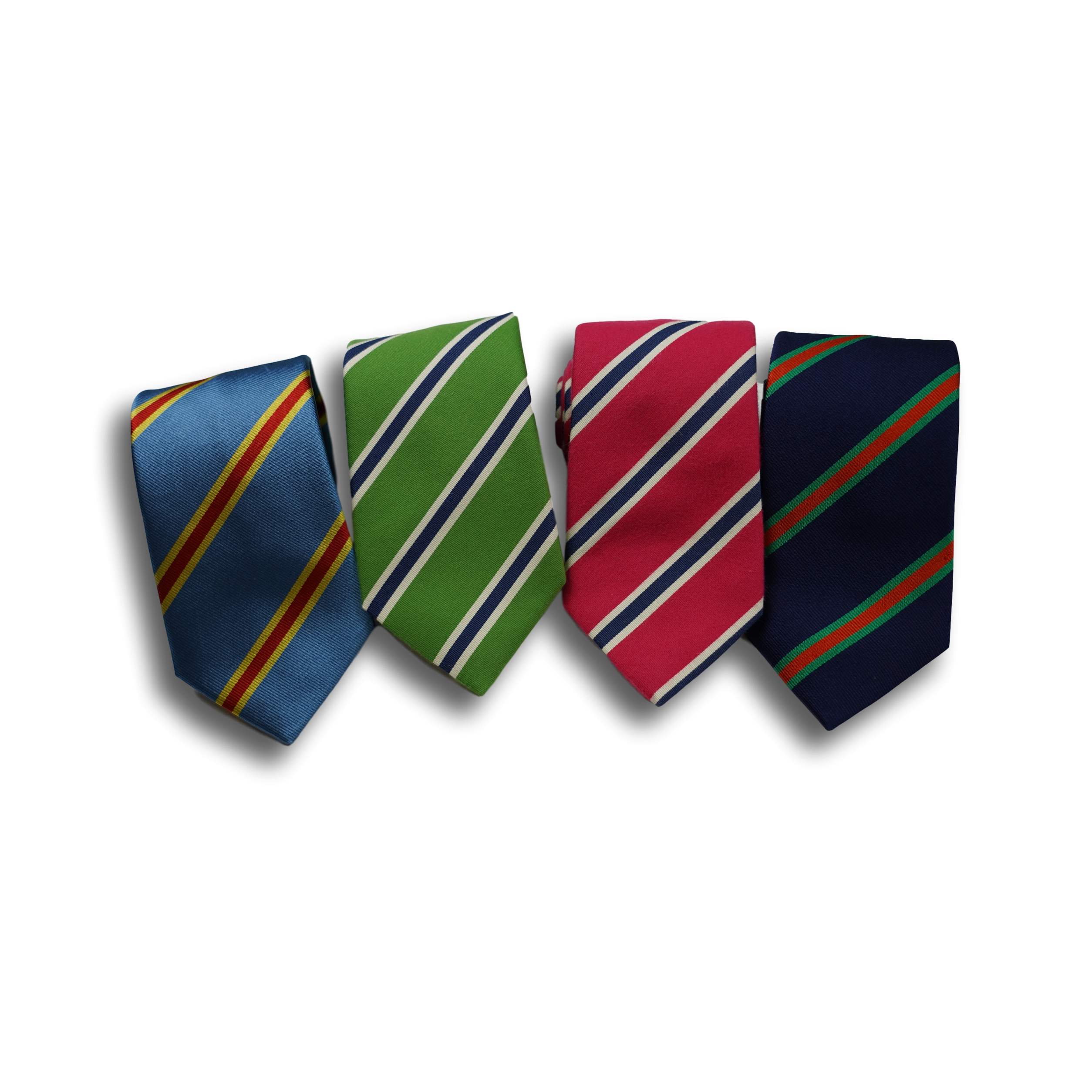 Navy and Kelly Green/Orange Reppe Stripe Tie