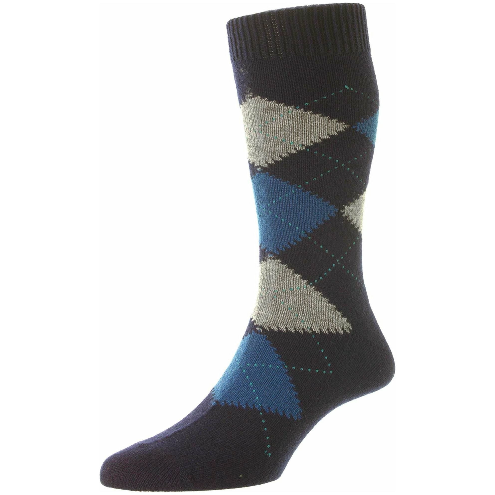 Beaulieu Argyle Cashmere Mid-Calf Dress Socks